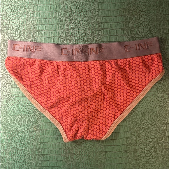 C-IN2 burnt orange honeycomb and gray briefs - Picture 2 of 2